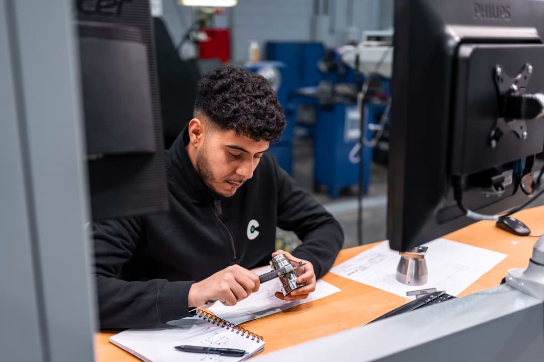 Quality control inspection at A&V Engineering